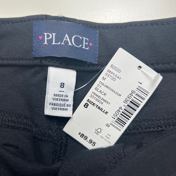 NWT The Children's Place Girls Black Stretch Pant 3 PIECE Bundle Size 8 - Picture 4 of 8